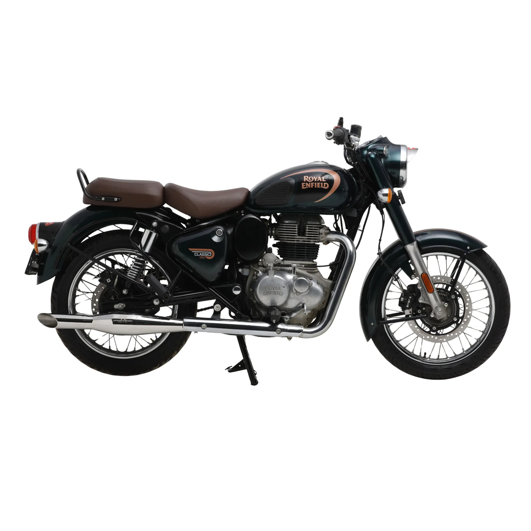 Red Rooster Rumbler Ace Exhaust for Royal Enfield Classic Reborn 350 - Polish Finish — изображение 3
