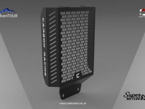 Image Carbon Racing “ELITE” Premium Aluminium Radiator Guard For Super Meteor 650-Black