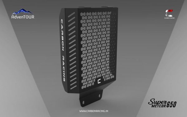 Image Carbon Racing “ELITE” Premium Aluminium Radiator Guard For Super Meteor 650-Black