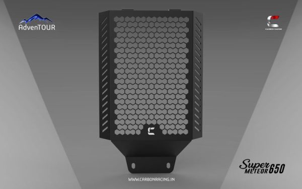Image Carbon Racing “ELITE” Premium Aluminium Radiator Guard For Super Meteor 650-Black
