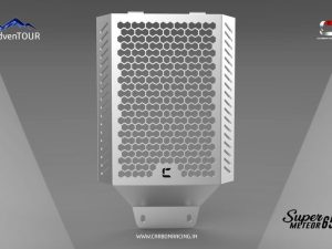 Image Carbon Racing “ELITE” Premium Aluminium Radiator Guard For Super Meteor 650-Silver