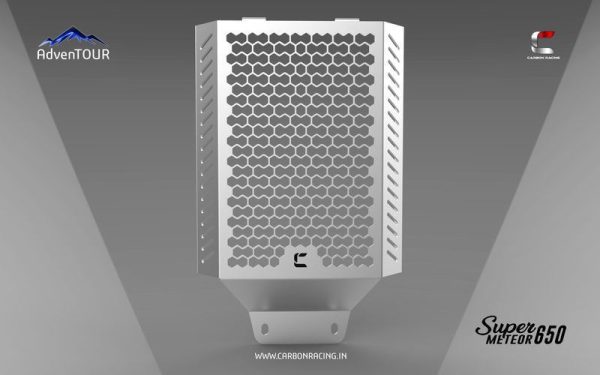 Image Carbon Racing “ELITE” Premium Aluminium Radiator Guard For Super Meteor 650-Silver
