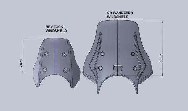 Image Carbon Racing “wanderer” Premium Touring Windshield For Guerrilla 450 – Clear