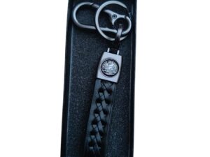 Image Black Leather Keychain Compatible With Royal Enfield Meteor 350 | Hunter 350 | Classic 350 | Continental GT 650 Bikes (Pack Of 1)