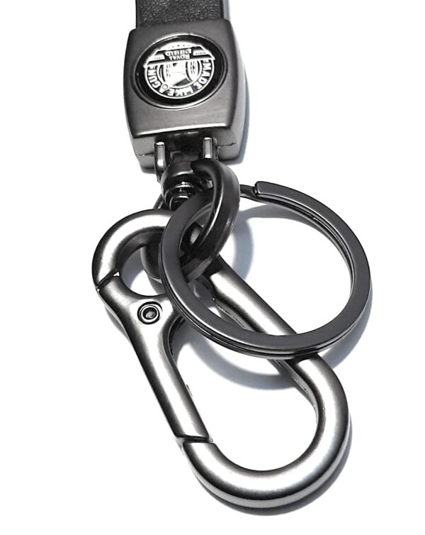 Image MAPLE Premium Leather & Metal Keychain and Keyring Compatible with Royal Enfield/Bullet (Black)