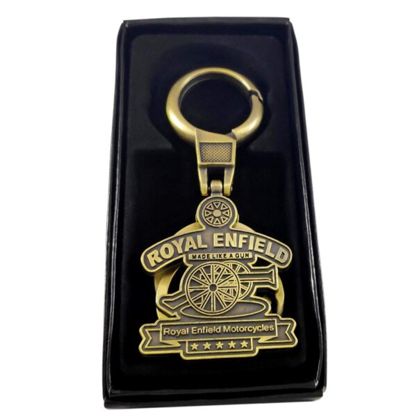 Image MAPLE Premium Royal Enfield Bike Keychain Bronze Metal Bullet Keyring