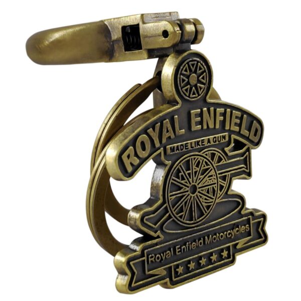 Image MAPLE Premium Royal Enfield Bike Keychain Bronze Metal Bullet Keyring