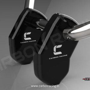 Image Carbon Racing Angled Aluminum Handlebar Risers for Interceptor 650 (Matte-Black)