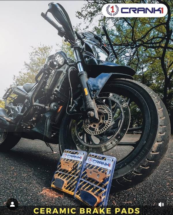 Image Crank1-Ceramic Brake Pads For Royal Enfield Reborn Classic 350 Stealth Black-Rear-CRM359