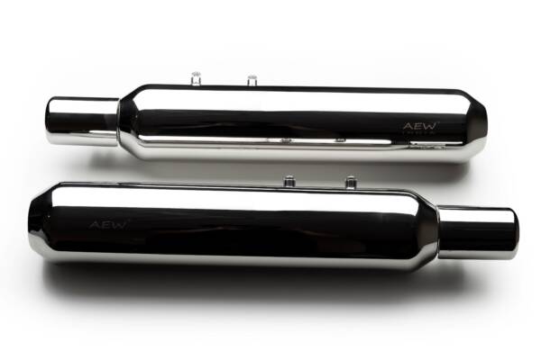 AEW Выхлоп TE 202 для Royal Enfield Super Meteor - STAINLESS STEEL MIRROR POLISH