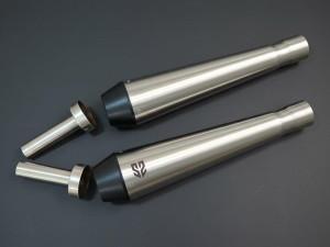 Image Adaptable Slip-On Silencer (Pair)- CONICAL TIP SLIM CANS For Royal Enfield Interceptor 650 / Continental GT 650