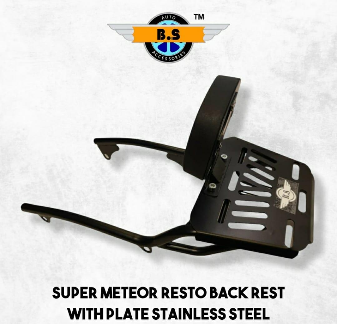 Image SUPER METEOR 650 RESTO BACKREST WITH LUGGAGE RACK (STAINLESS STEEL RUSTFREE PRODUCT)