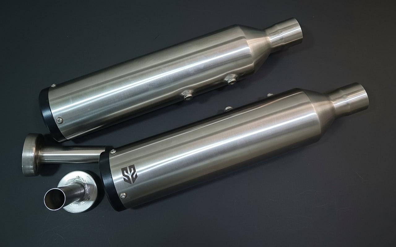 Image Adaptable Slip-On Silencer (Pair)- For Royal Enfield Super Meteor 650