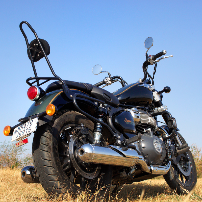 Image Auto Engina Sissy Bar with Backrest for Royal Enfield Super Meteor 650 Black