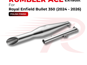 Image Red Rooster Performance Rumbler Ace Exhaust for Royal Enfield Bullet 350 (2024–2026) - Polish Finish