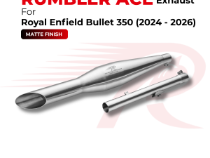 Image Red Rooster Performance Rumbler Ace Exhaust for Royal Enfield Bullet 350 (2024–2026) - Matte Finish