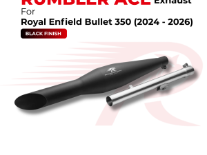 Image Red Rooster Performance Rumbler Ace Exhaust for Royal Enfield Bullet 350 (2024–2026) - Black Finish