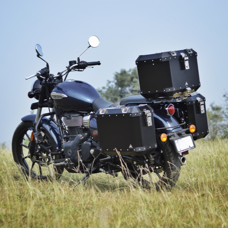 Image Auto Engina Aluminium Panniers - 72L for Royal Enfield Meteor 350 Black