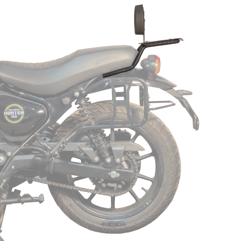 Image Auto Engina Top Rack with Backrest for Royal Enfield Hunter 350 Black