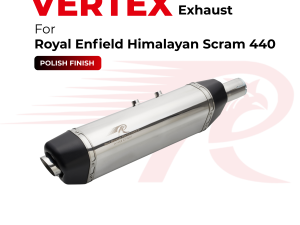 Image Red Rooster Vertex Exhaust for Royal Enfield Scram 440 - Polish Exhaust