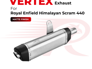 Image Red Rooster Vertex Exhaust for Royal Enfield Scram 440 - Matte Finish