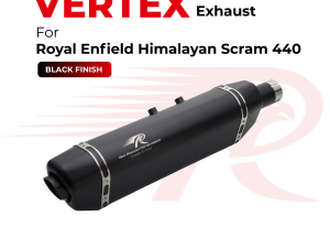 Image Red Rooster Vertex Exhaust for Royal Enfield Scram 440 - Black Finish