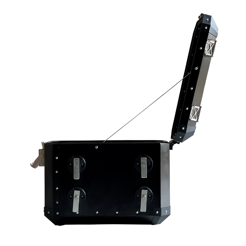 Image Auto Engina Aluminium Panniers - 72L for Royal Enfield Super Meteor 650 Black