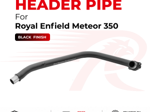 Image Red Rooster Header Pipe / Bend Pipe for Royal Enfield Meteor 350 - Black