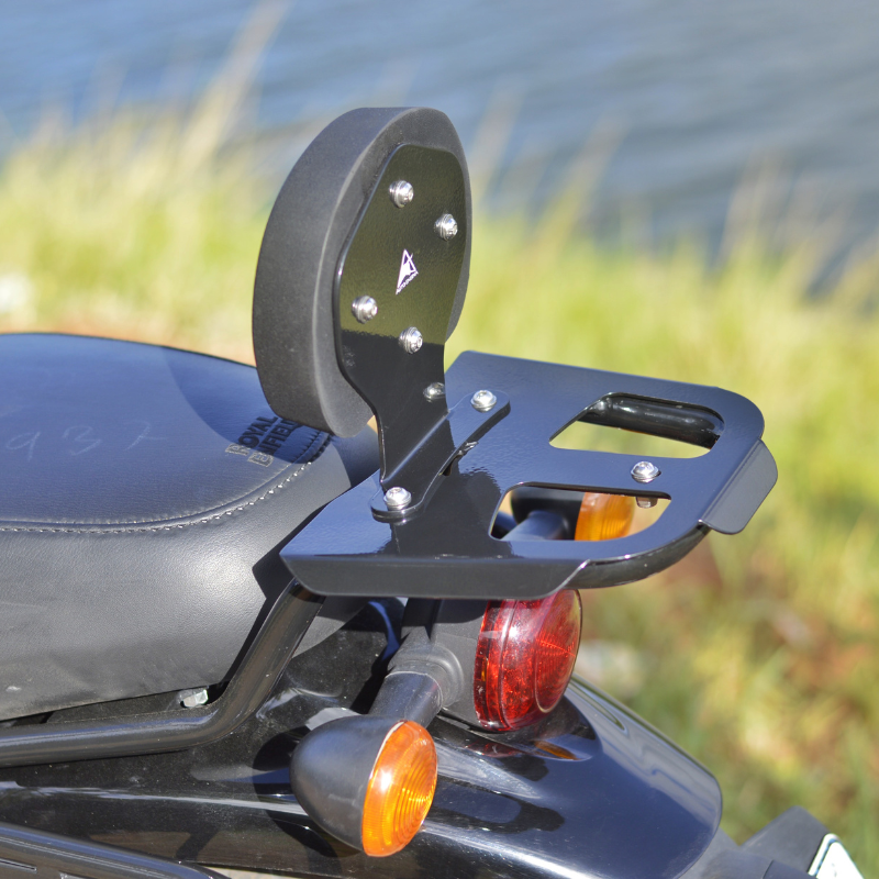 Image Auto Engina Top Rack with Backrest for Royal Enfield Hunter 350 Black