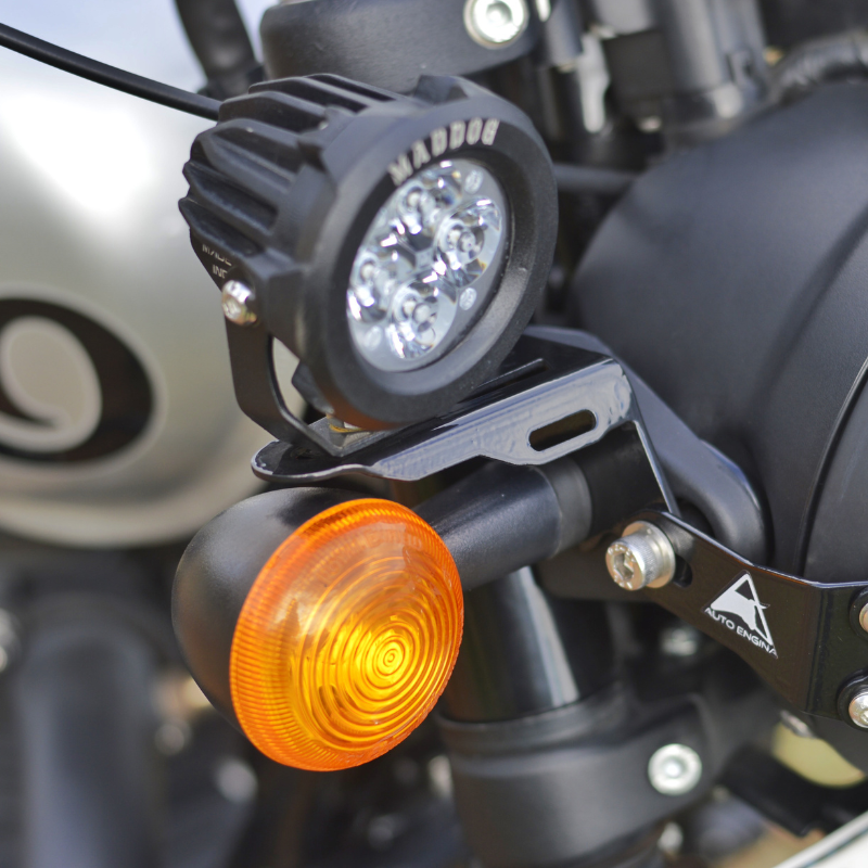 Image Auto Engina Fog Light Clamp/Mount for Royal Enfield Hunter 350 Black