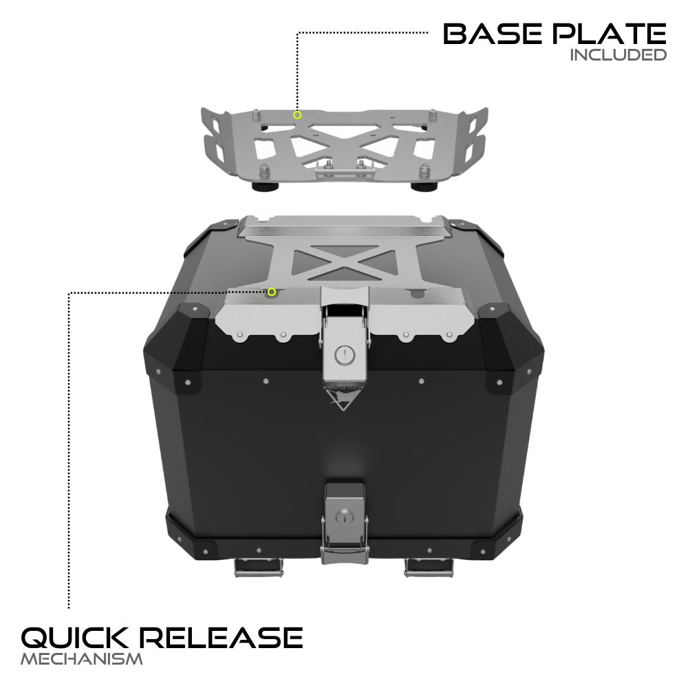 Image Auto Engina Aluminium Top Box - 42L for Royal Enfield Meteor 350 Black
