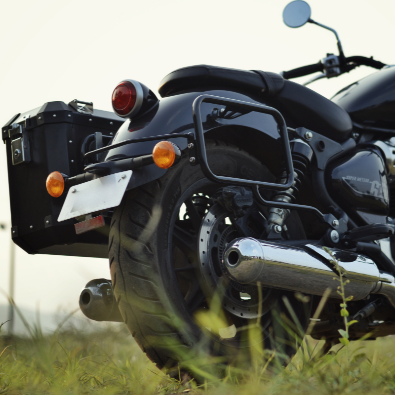 Image Auto Engina Aluminium Panniers - 72L for Royal Enfield Super Meteor 650 Black
