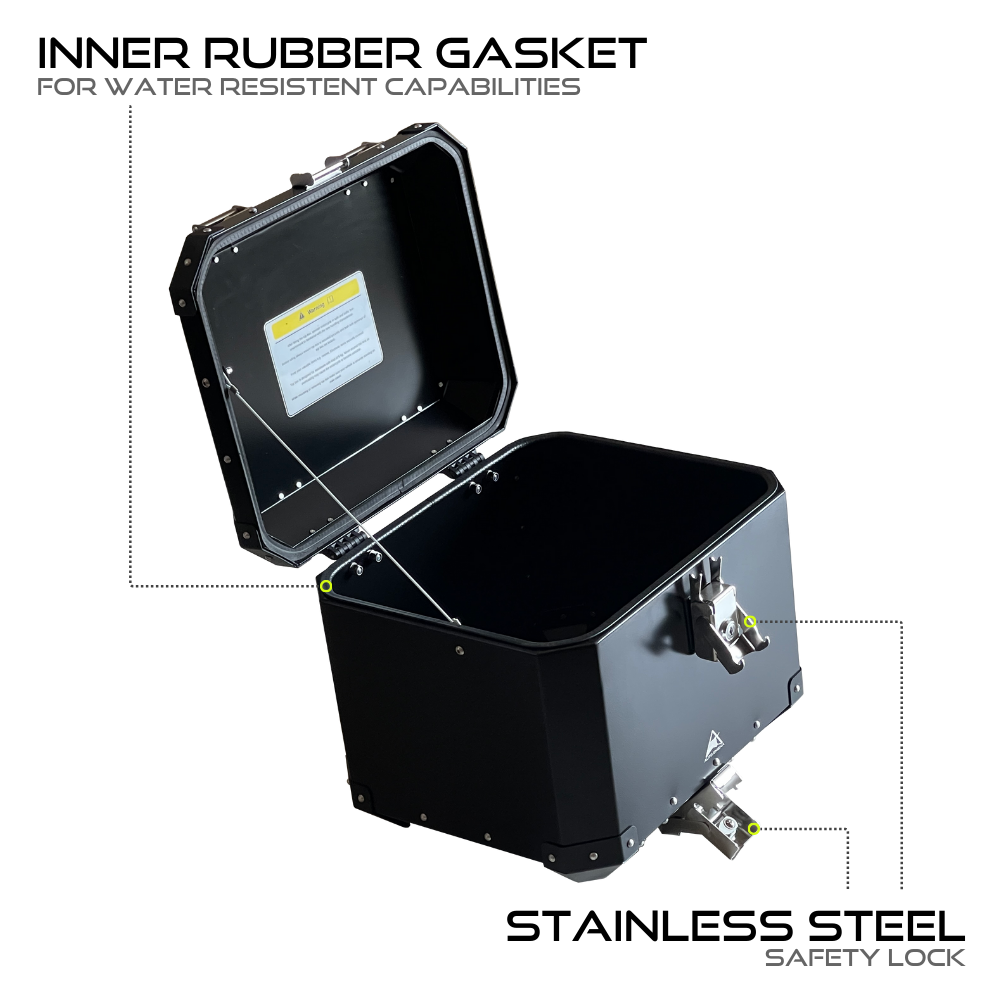Image Auto Engina Aluminium Top Box - 42L for Royal Enfield Meteor 350 Black