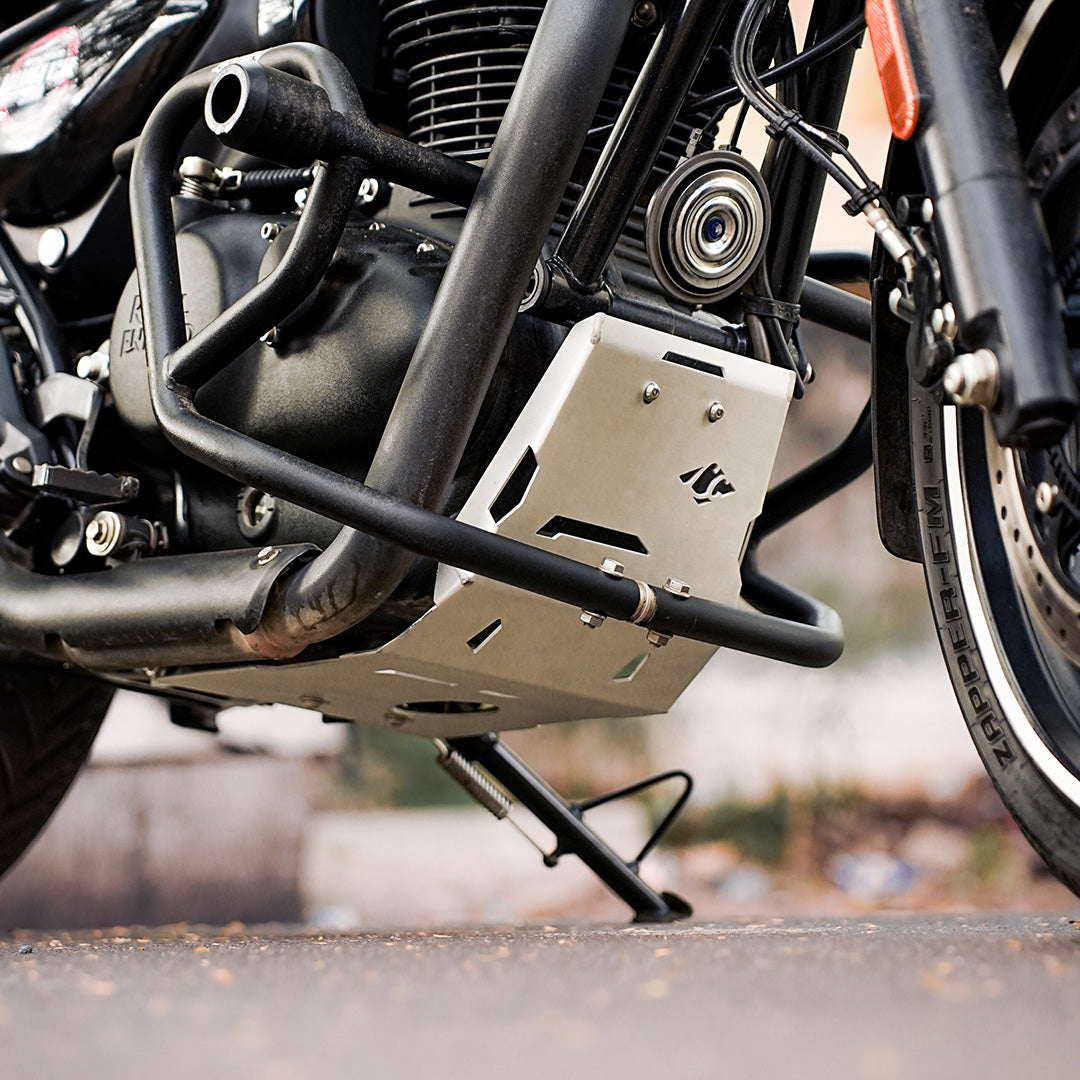 Image Vambrace Bash Plate Silver for Royal Enfield Hunter 350