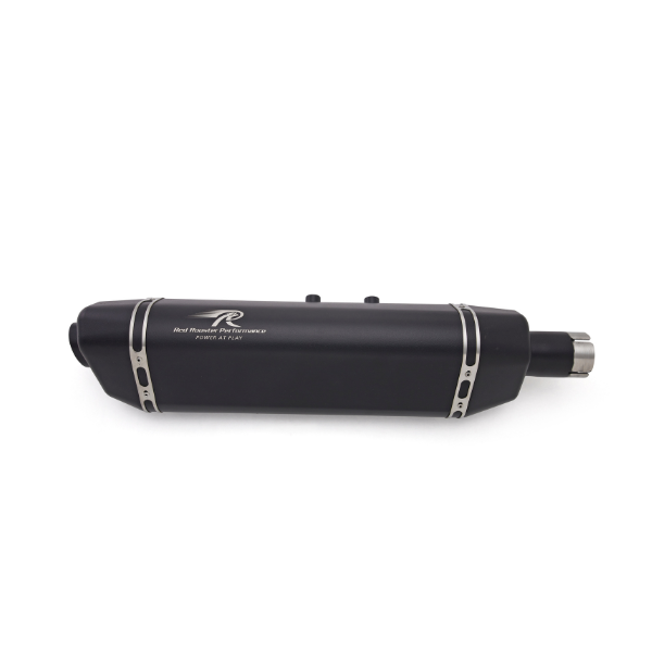 Image Red Rooster Vertex Exhaust for Royal Enfield Scram 440 - Black Finish