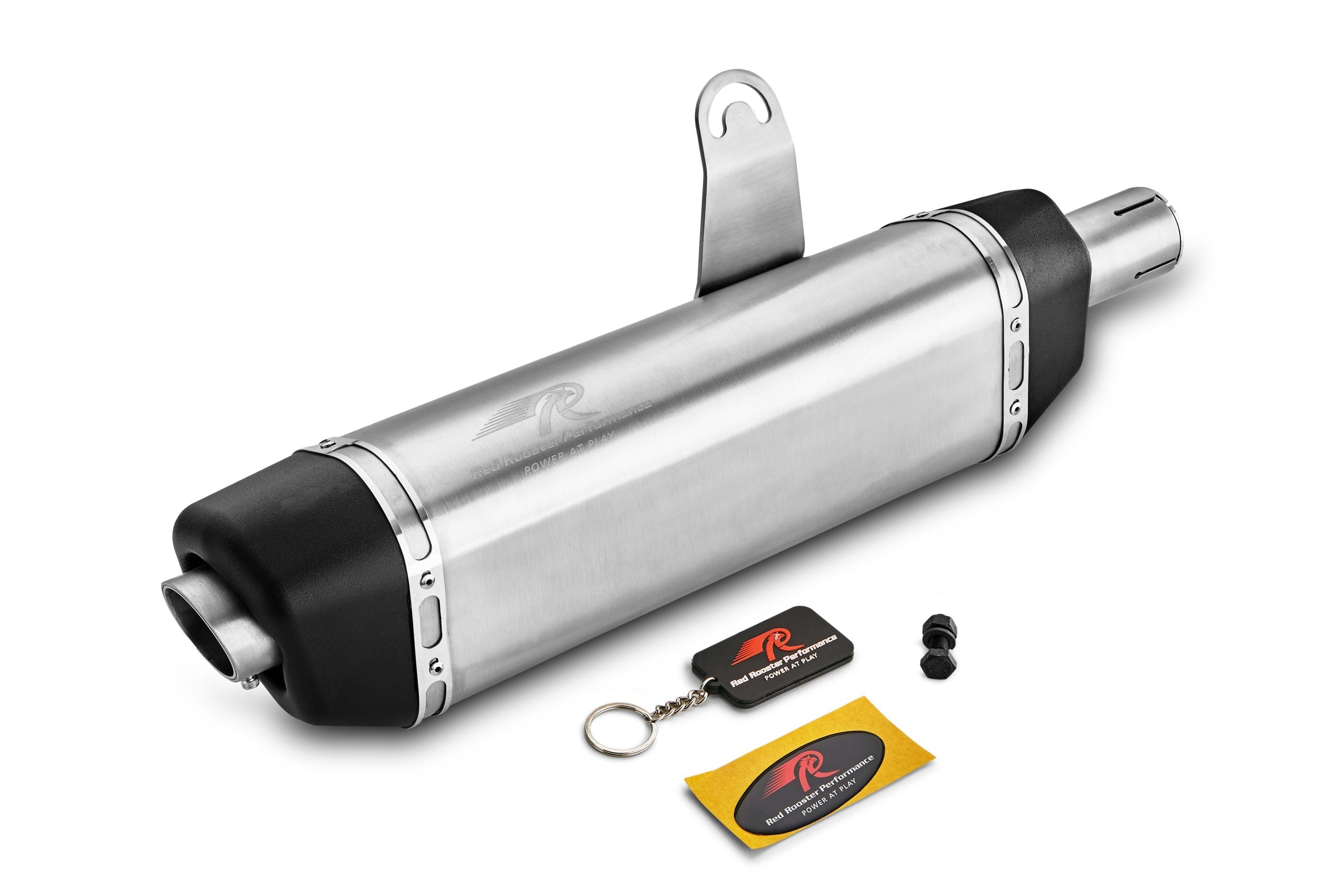 Image Red Rooster Vertex Exhaust for Royal Enfield Scram 440 - Matte Finish