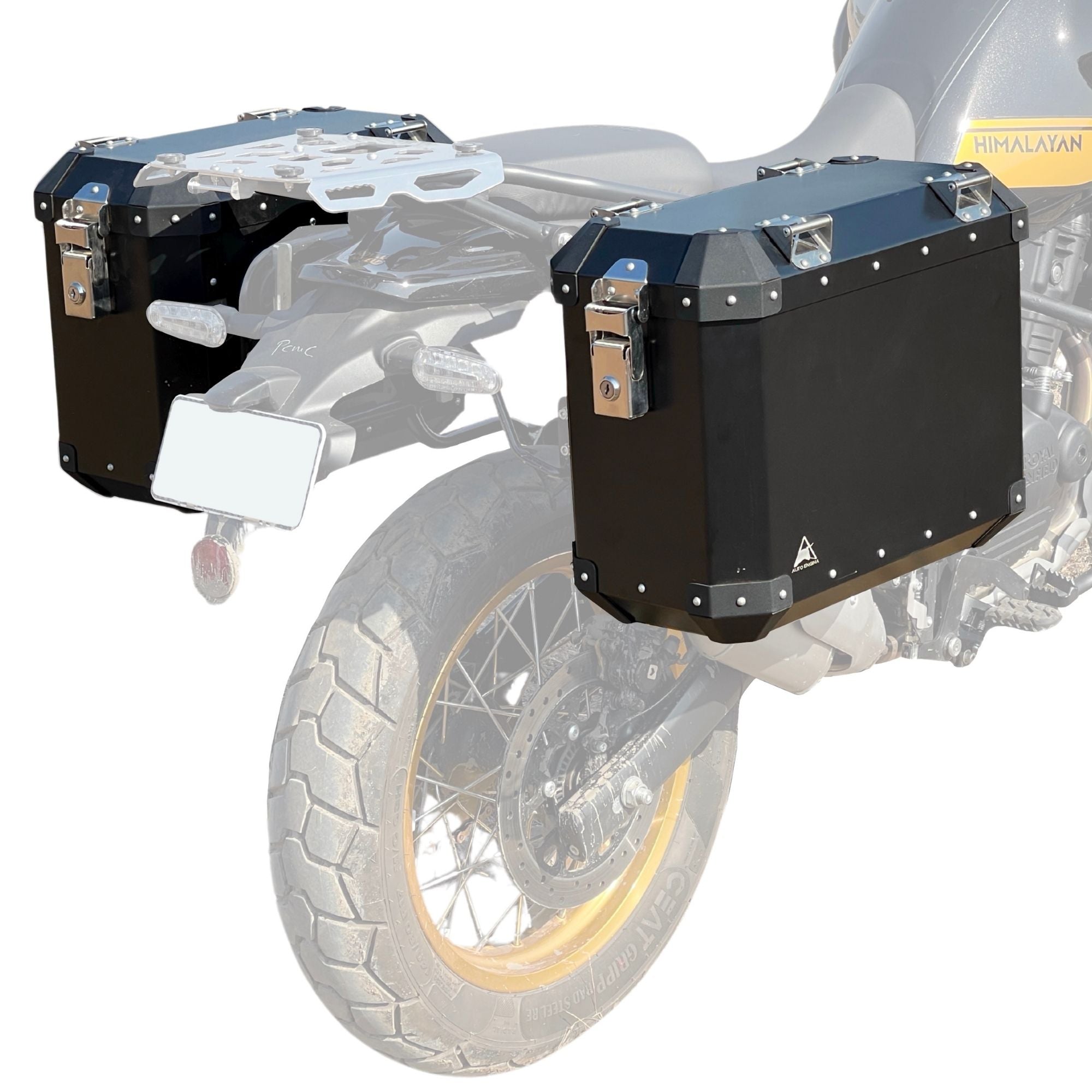 Image Auto Engina Aluminium Panniers - 72L for Royal Enfield Himalayan 450 Black