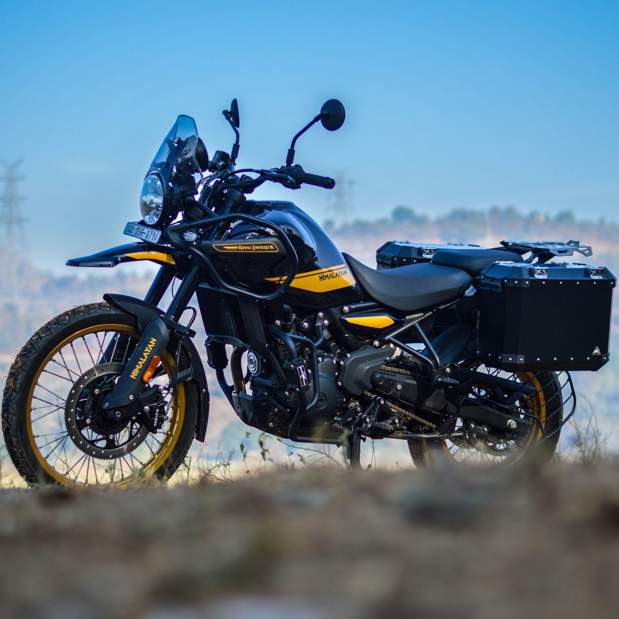 Image Auto Engina Aluminium Panniers - 72L for Royal Enfield Himalayan 450 Black