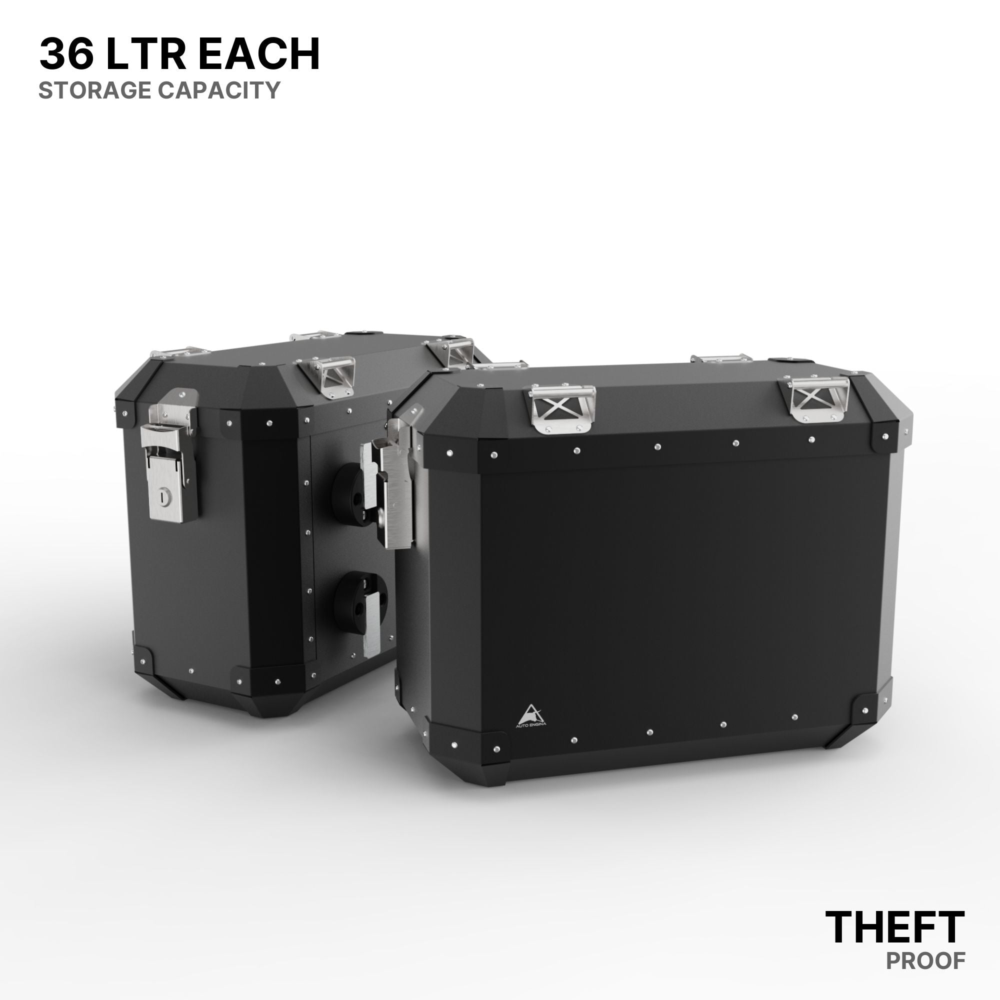 Image Auto Engina Aluminium Panniers - 72L for Royal Enfield Himalayan 450 Black