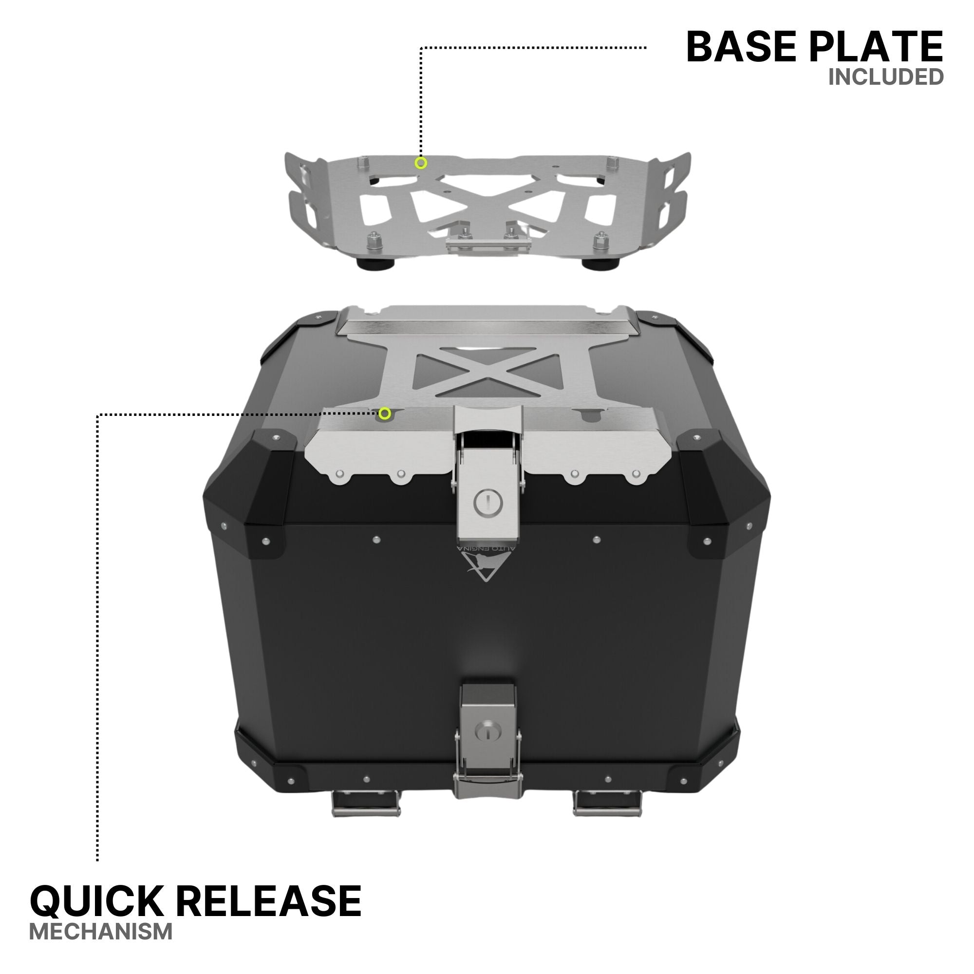 Image Auto Engina Aluminium Top Box - 42L for Royal Enfield Guerrilla 450 Black