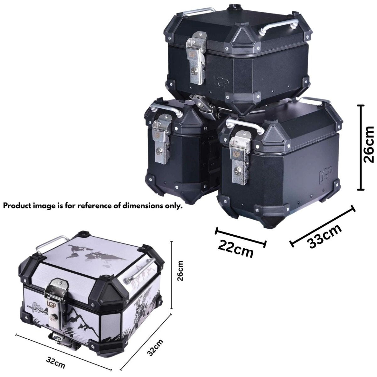 Image LGP PANNIER SET OF 3 16+16+18 BLACK PLANE