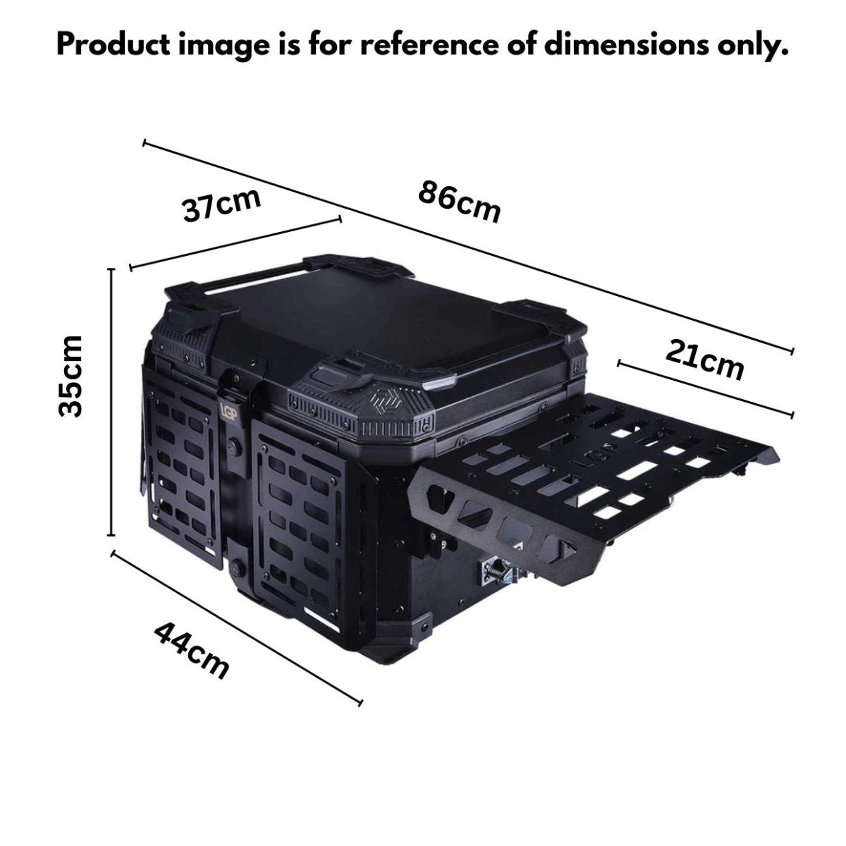 Image LGP TOP BOX 45L BLACK ARMOURED WITH BACKREST