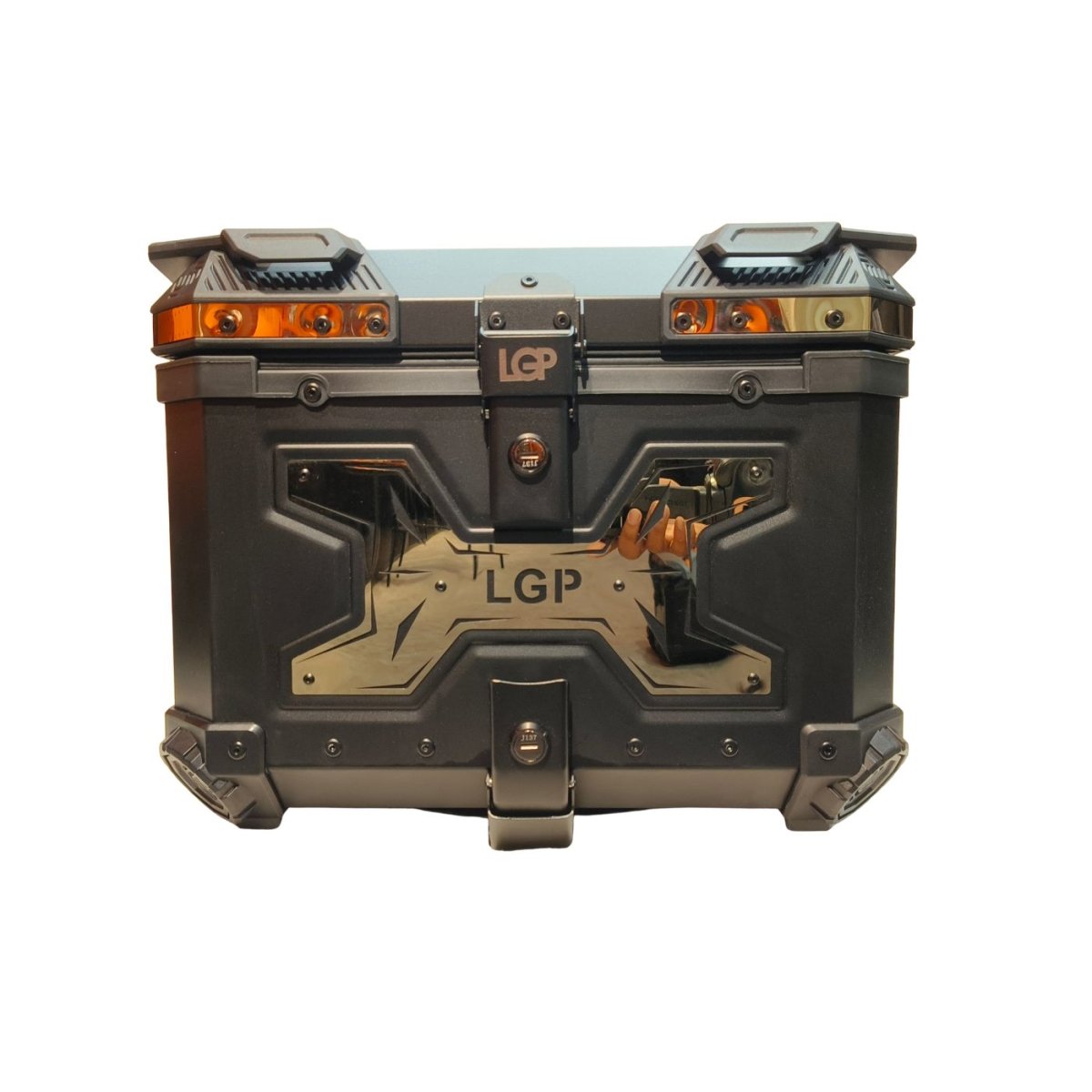 Image TOP BOX 45L BLACK TYPE X GOLD W/REST