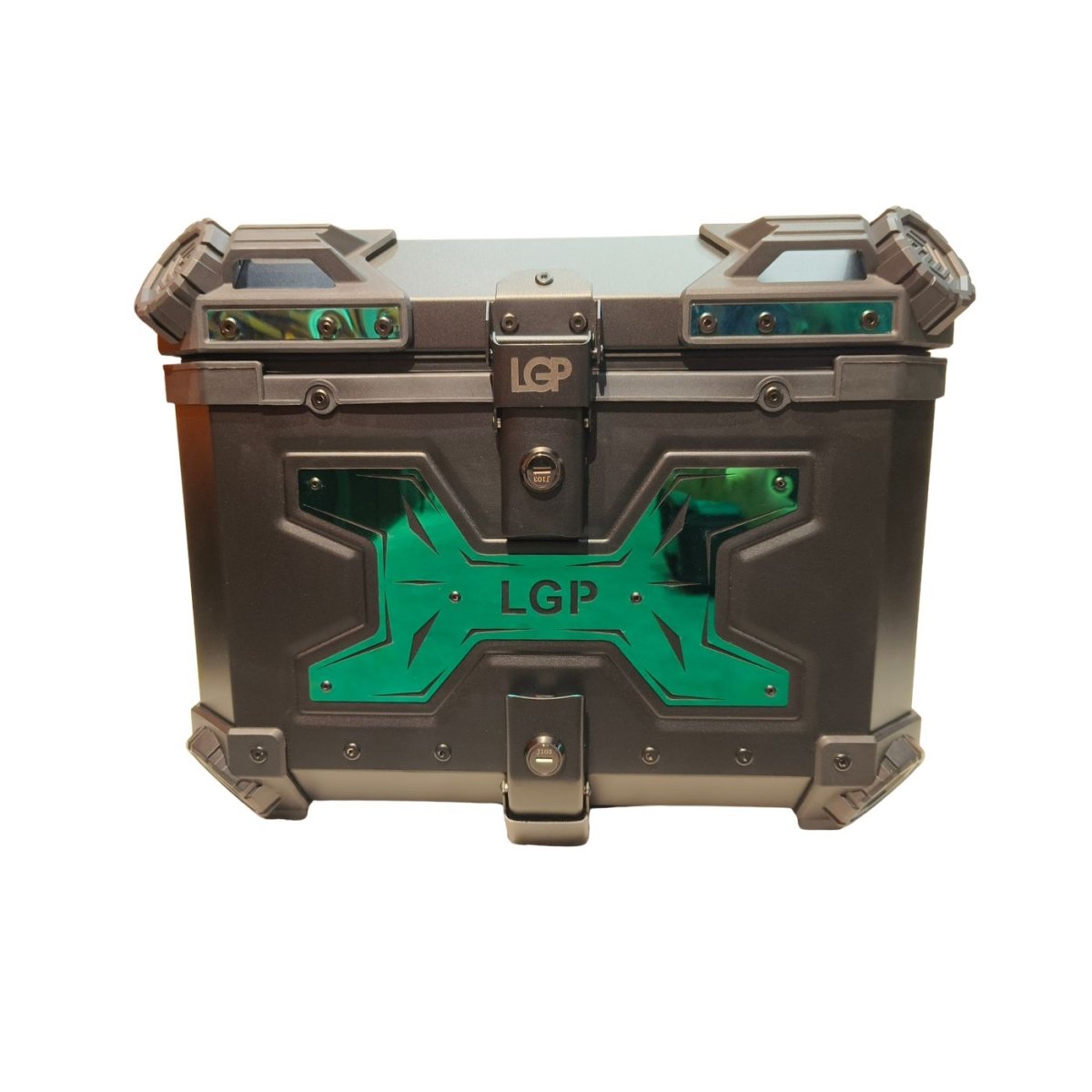 Image TOP BOX 45L BLACK TYPE X GREEN W/REST
