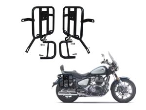 Image Black Premium Saddle Stay/Luggage Carrier/Mounting Heavy Duty/Black Power Coated/Rust Protection Pair Right & Left Both Side Compatible with Royal Enfield Super Meteor 650 All Models