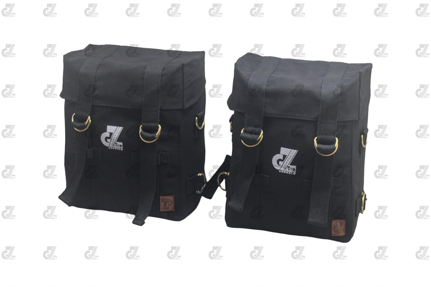 Image Canvas Premium Pannier Bag with Mild Steel Saddle Stay Compatible with Royal Enfield New Classic 350 All Models